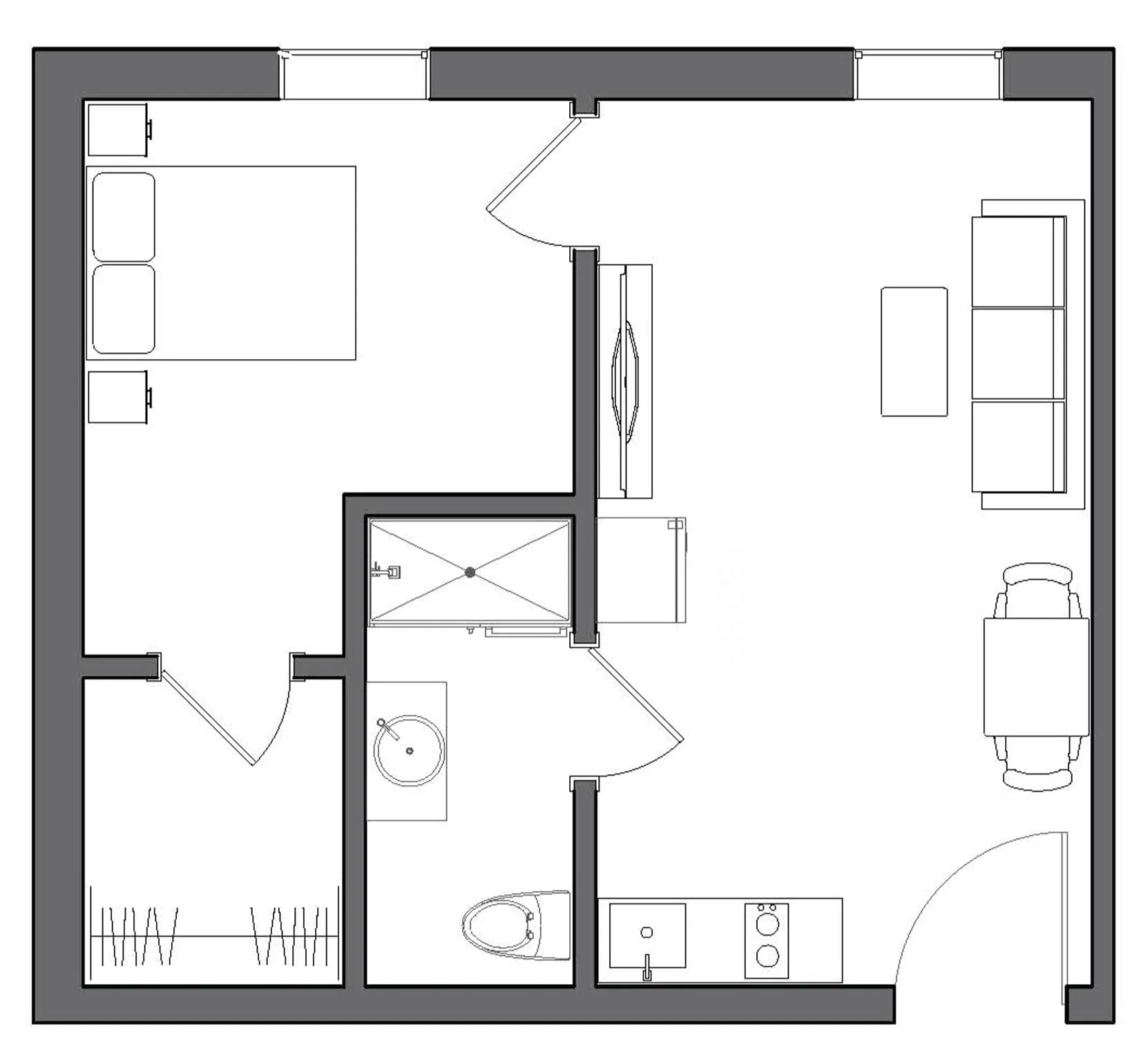 one bedroom floor plan
